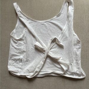 Lululemon Athletica Front Tie White Tank Top